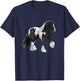 Black & White Piebald Pinto Gypsy Vanner Draft Horse T-Shirt - T-Shirt | Navy