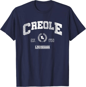 Creole LA | Louisiana | Vintage Throwback T-Shirt - T-Shirt | Navy