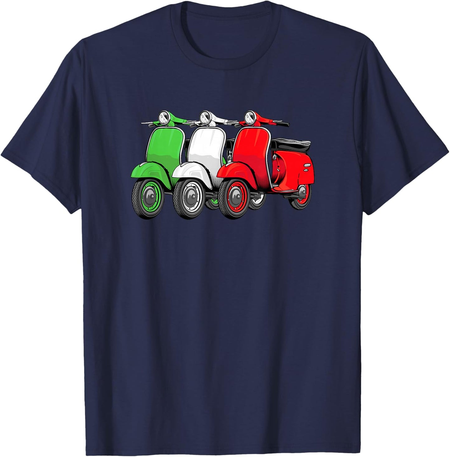 Scooter Bike Motorbike Scoot - Italy Flag Moped Scooter T-Shirt - T-Shirt | Navy