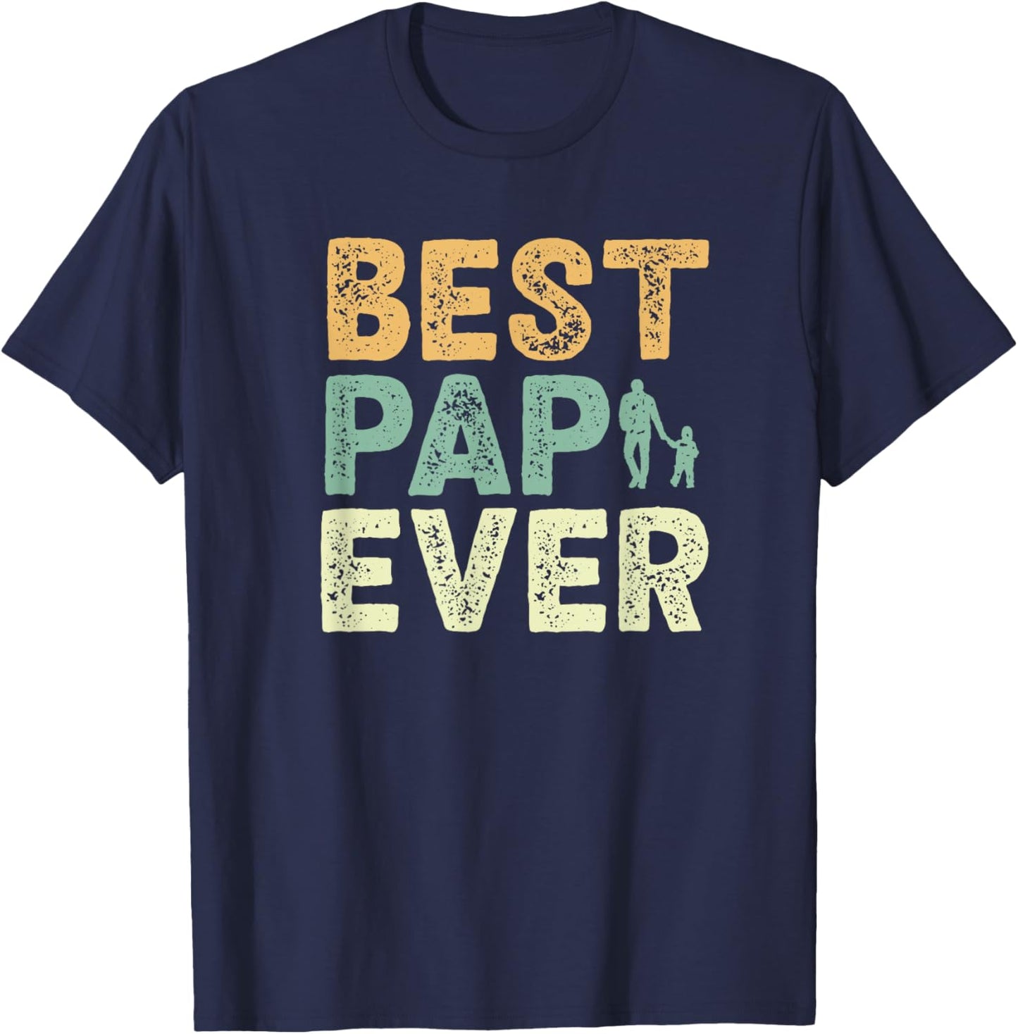 Vintage Classic Best Pap Ever Granddaughter grandkids T-Shirt - T-Shirt | Navy