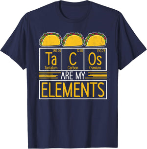 Tacos are my Elements Chemist Mexican Food Science Taco T-Shirt - T-Shirt | Navy