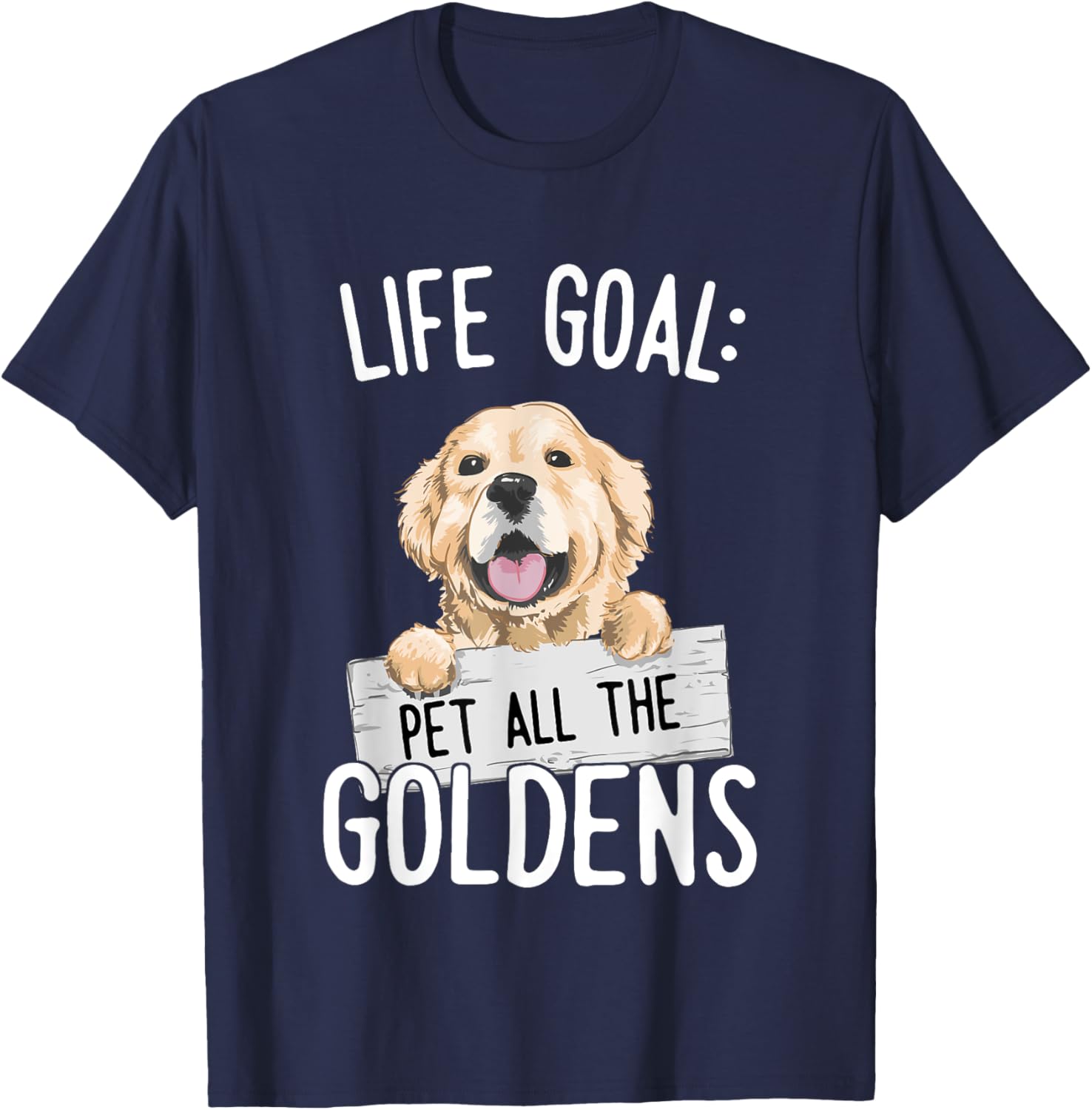 Pet all Goldens - Golden Retriever , Women and Kids T-Shirt - T-Shirt | Navy