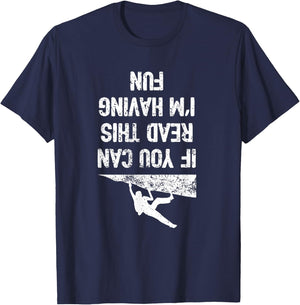 Funny Bouldering Climb Shirt Workout Free Rock Climbing T-Shirt - T-Shirt | Navy