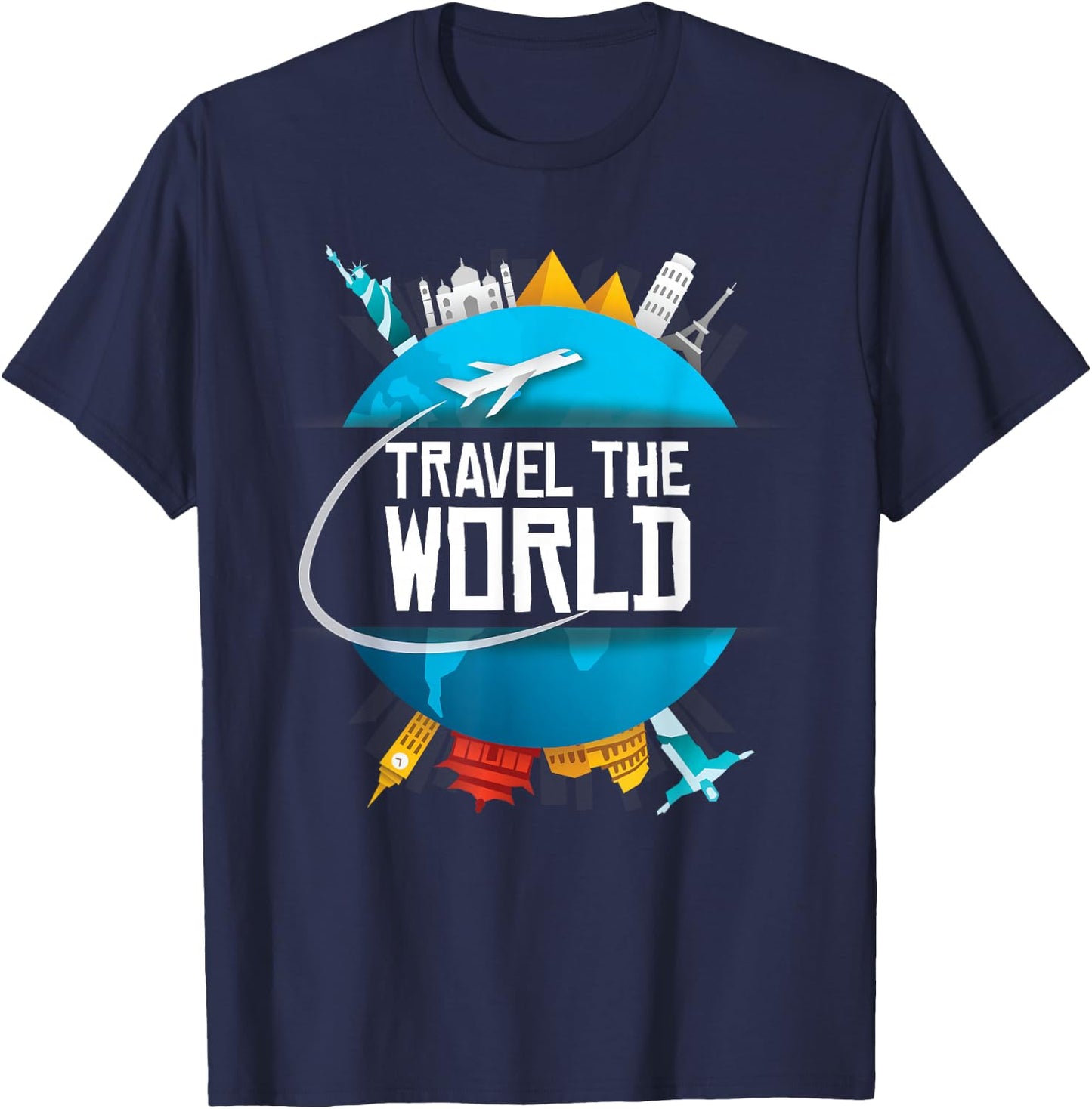 World Trip Travel Around The World Traveller Gift T-Shirt - T-Shirt | Navy
