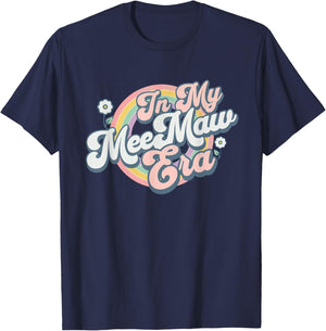 in My Meemaw Era Groovy Retro T-Shirt - T-Shirt | Navy