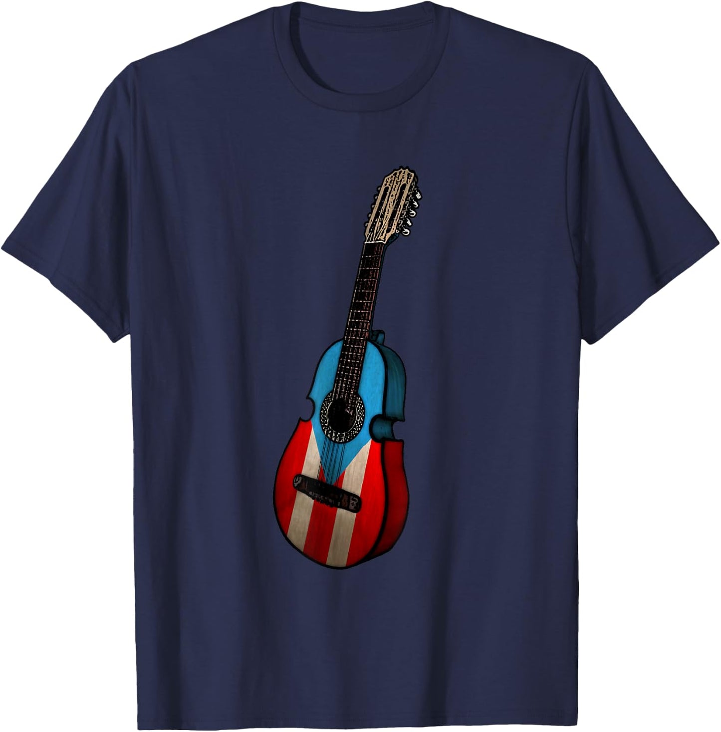 Puerto Rican Flag Cuatro Boricua T-Shirt - T-Shirt | Navy