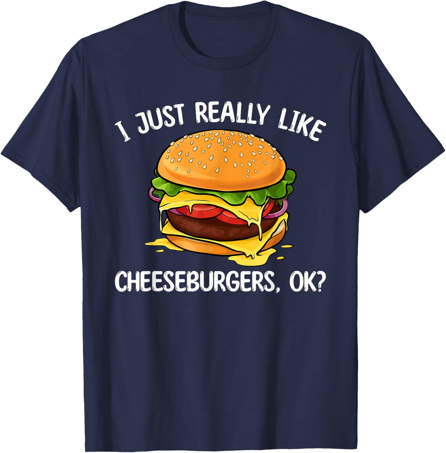Cool Cheeseburger Women Kids Cheese Burger Lovers T-Shirt - T-Shirt | Navy