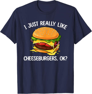 Cool Cheeseburger Women Kids Cheese Burger Lovers T-Shirt - T-Shirt | Navy