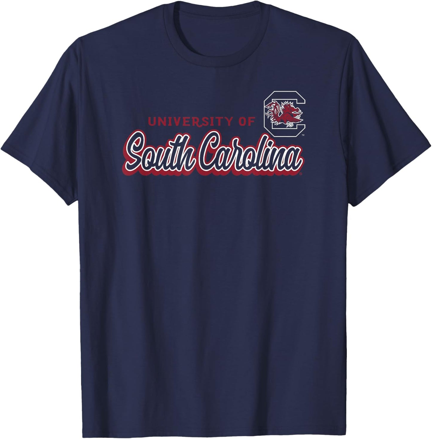 South Carolina Gamecocks Cursive Black Officially Licensed T-Shirt - T-Shirt | Navy