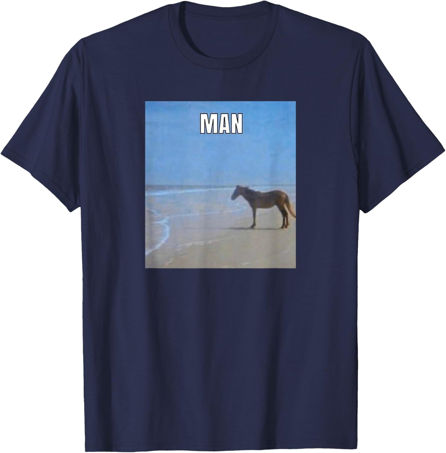 Man Horse Meme T-Shirt - T-Shirt | Navy