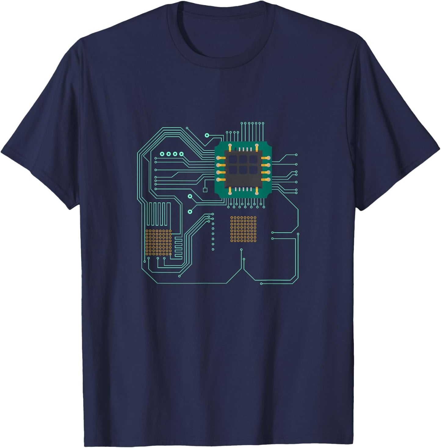 Computer processor, microchip, technology T-Shirt - T-Shirt | Navy