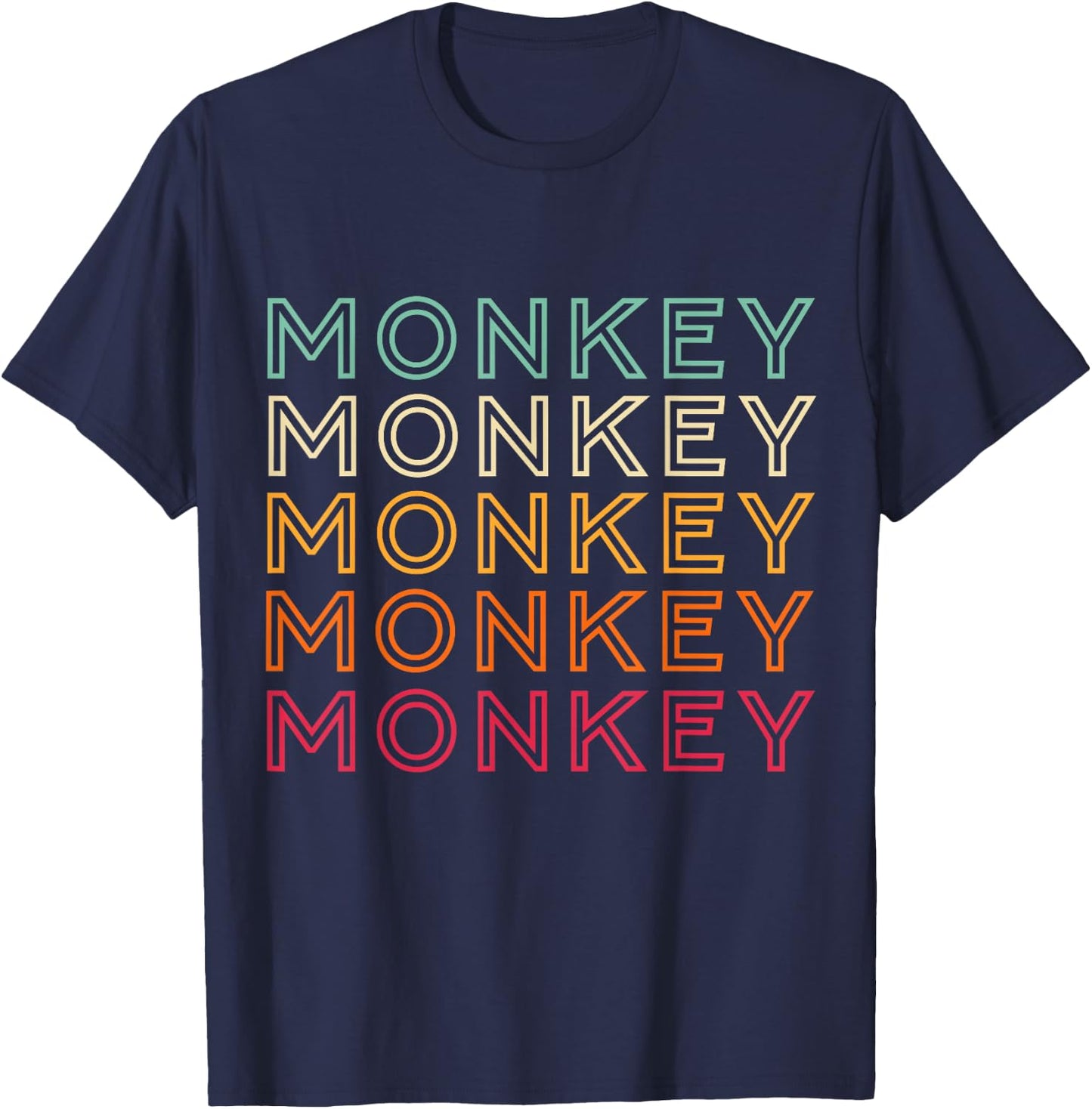 Funny Monkey Ape Gorilla Retro Monkey T-Shirt - T-Shirt | Navy