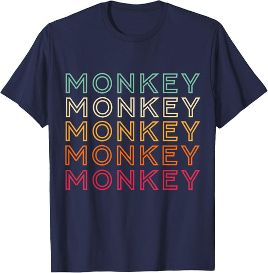 Funny Monkey Ape Gorilla Retro Monkey T-Shirt - T-Shirt | Navy