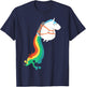 Chubby Unicorn Rainbow Jetpack T-Shirt - T-Shirt | Navy