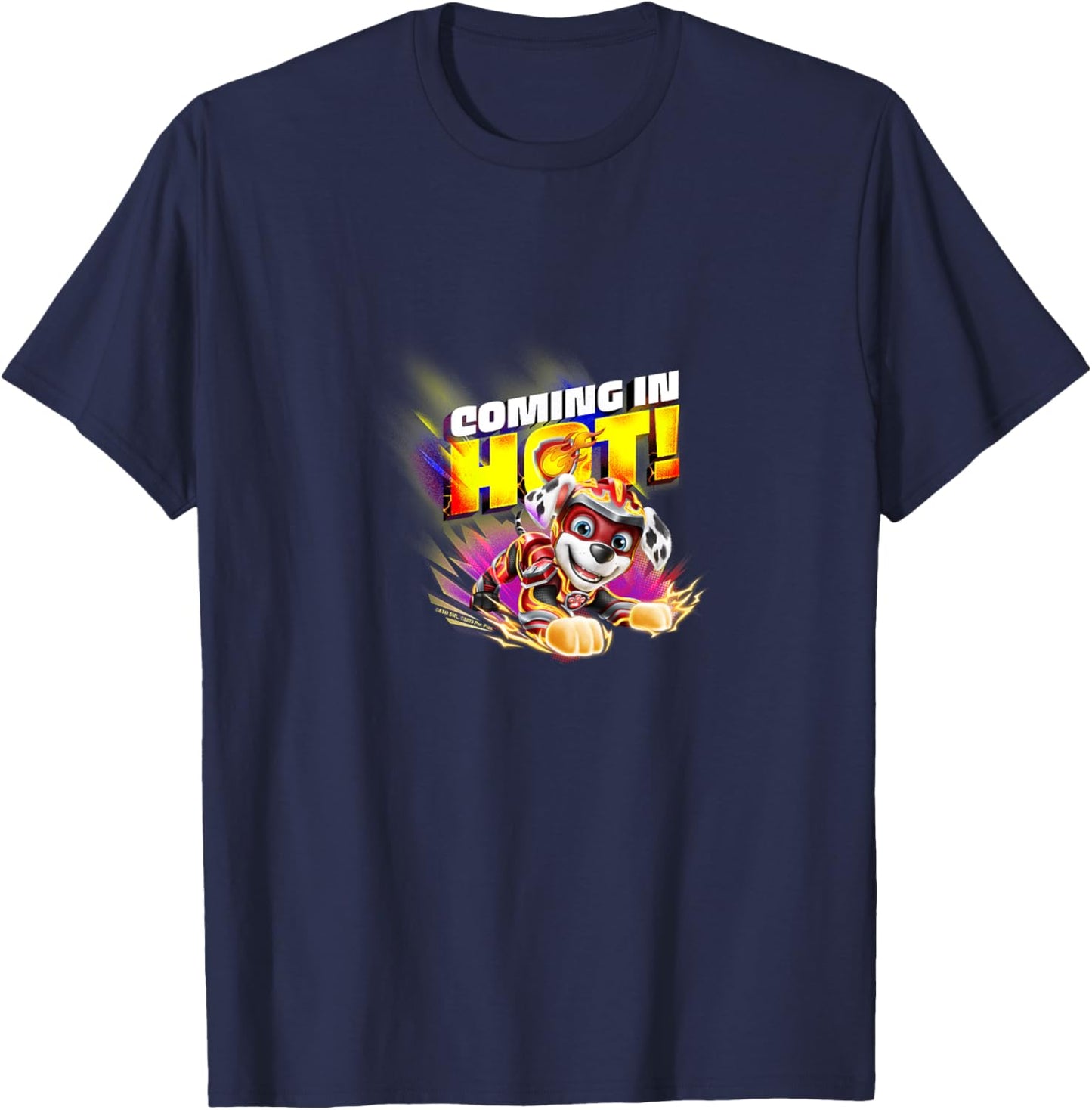 Kids PAW Patrol: The Mighty Movie Marshall Coming In Hot! T-Shirt - T-Shirt | Navy