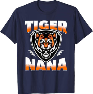 Tiger Nana Game Day Print for Grandma with Tigers Mascot T-Shirt - T-Shirt | Navy