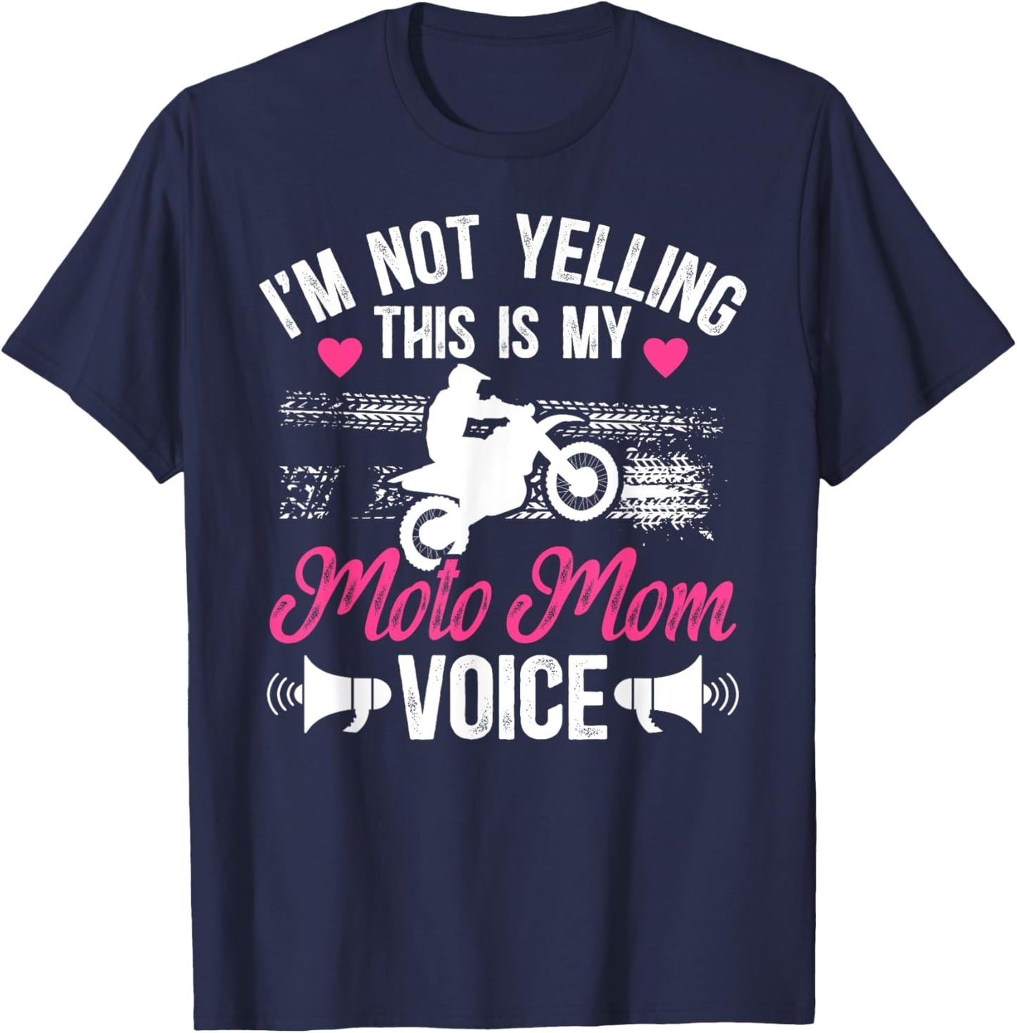 Moto Mom Voice Motocross Mom Motocross Rider Mother T-Shirt - T-Shirt | Navy