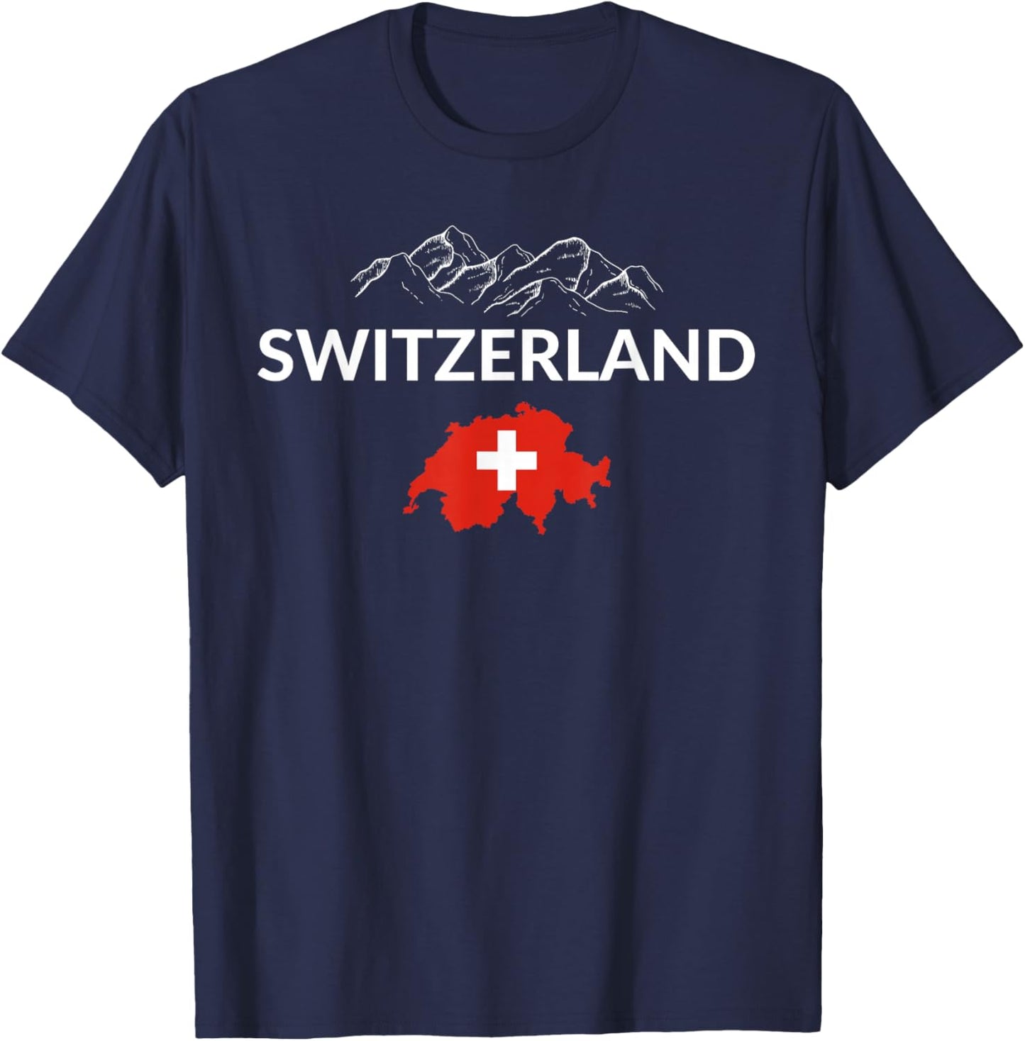 Switzerland Flag Hiking Holiday Switzerland Swiss Flag T-Shirt - T-Shirt | Navy