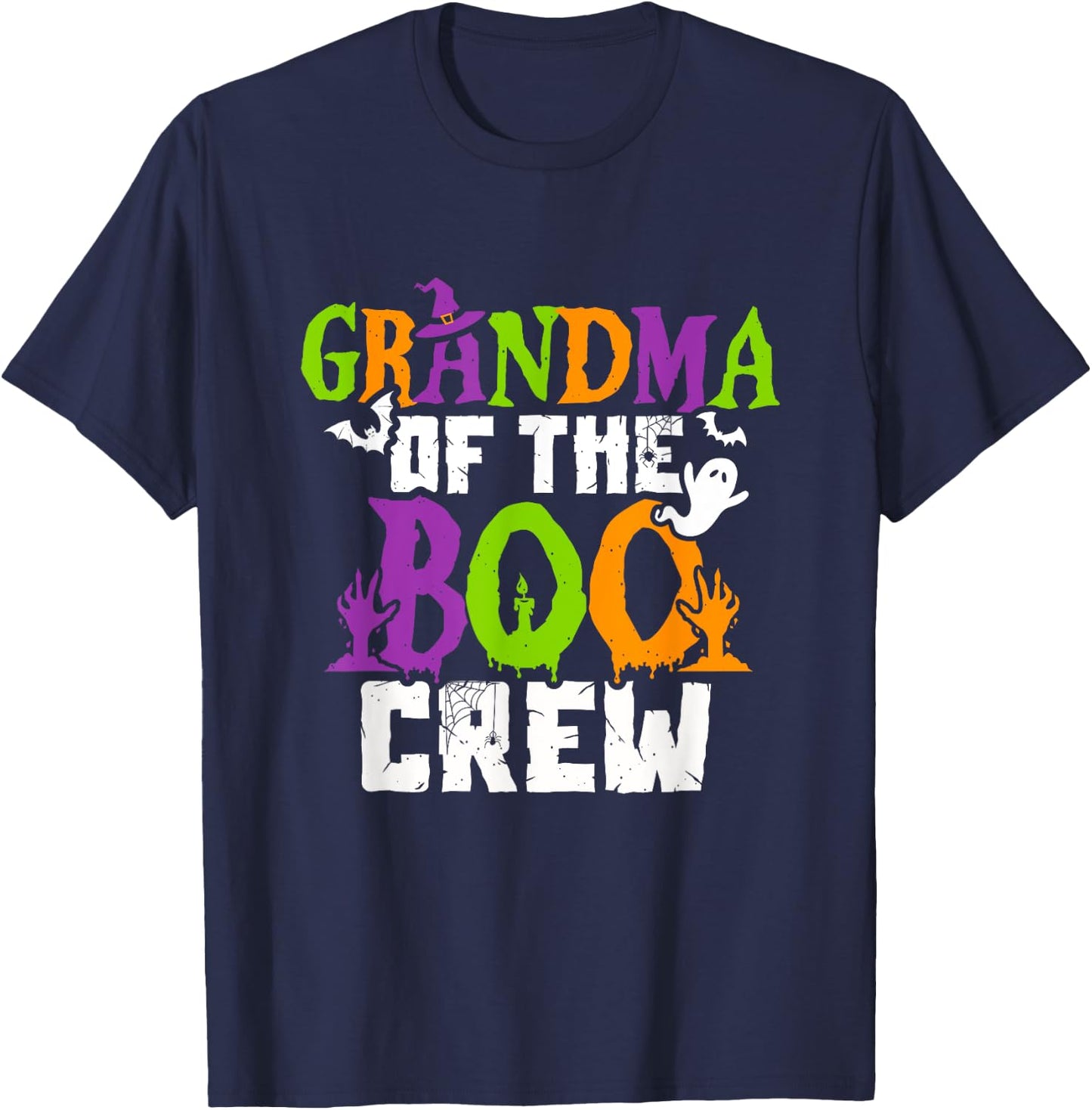Halloween Grandma Crew Grandmother Spooky Party T-Shirt - T-Shirt | Navy