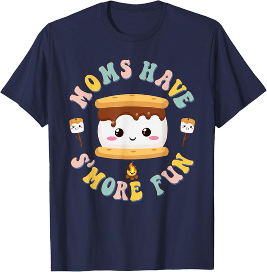 Mothers Camping Kawaii Smores Moms Have S'more Fun Camping T-Shirt - T-Shirt | Navy