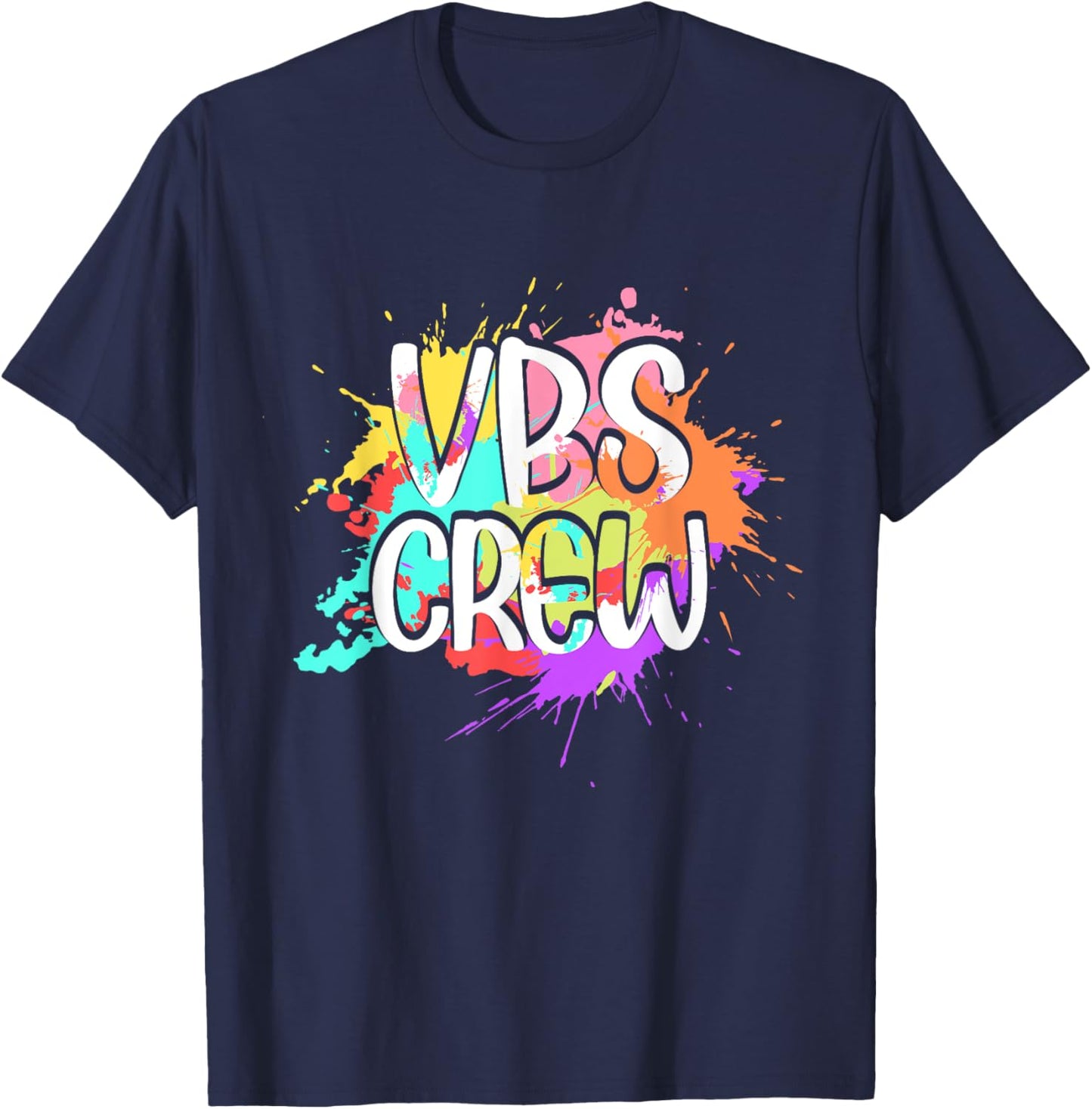 I Love VBS Crew Vacation Bible School Paint Splatter T-Shirt - T-Shirt | Navy