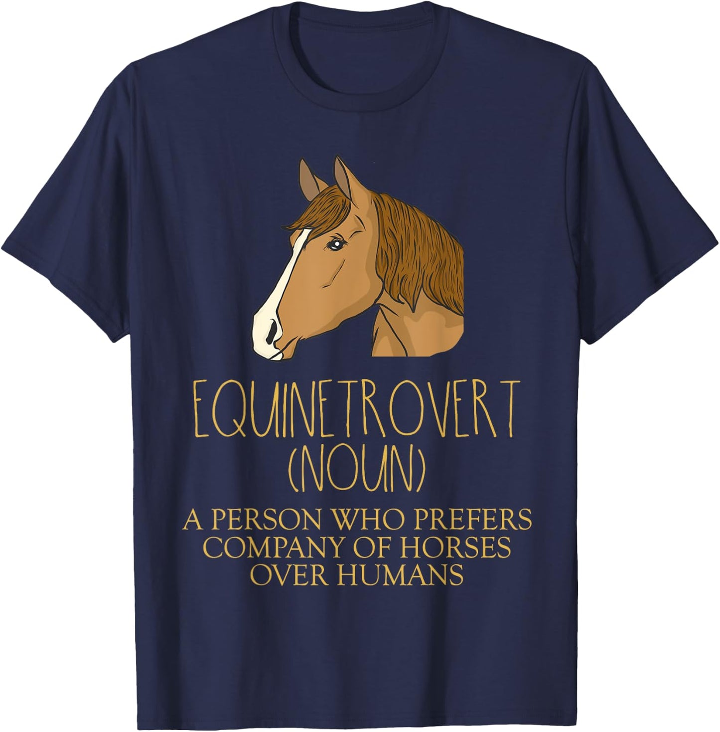 Horse Lover Gifts Funny Meme Saying Horse Definition Girls T-Shirt - T-Shirt | Navy