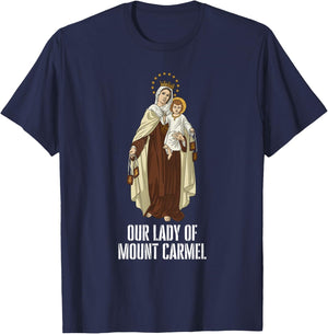 Our Lady of Mount Carmel Marian Catholic T-Shirt - T-Shirt | Navy