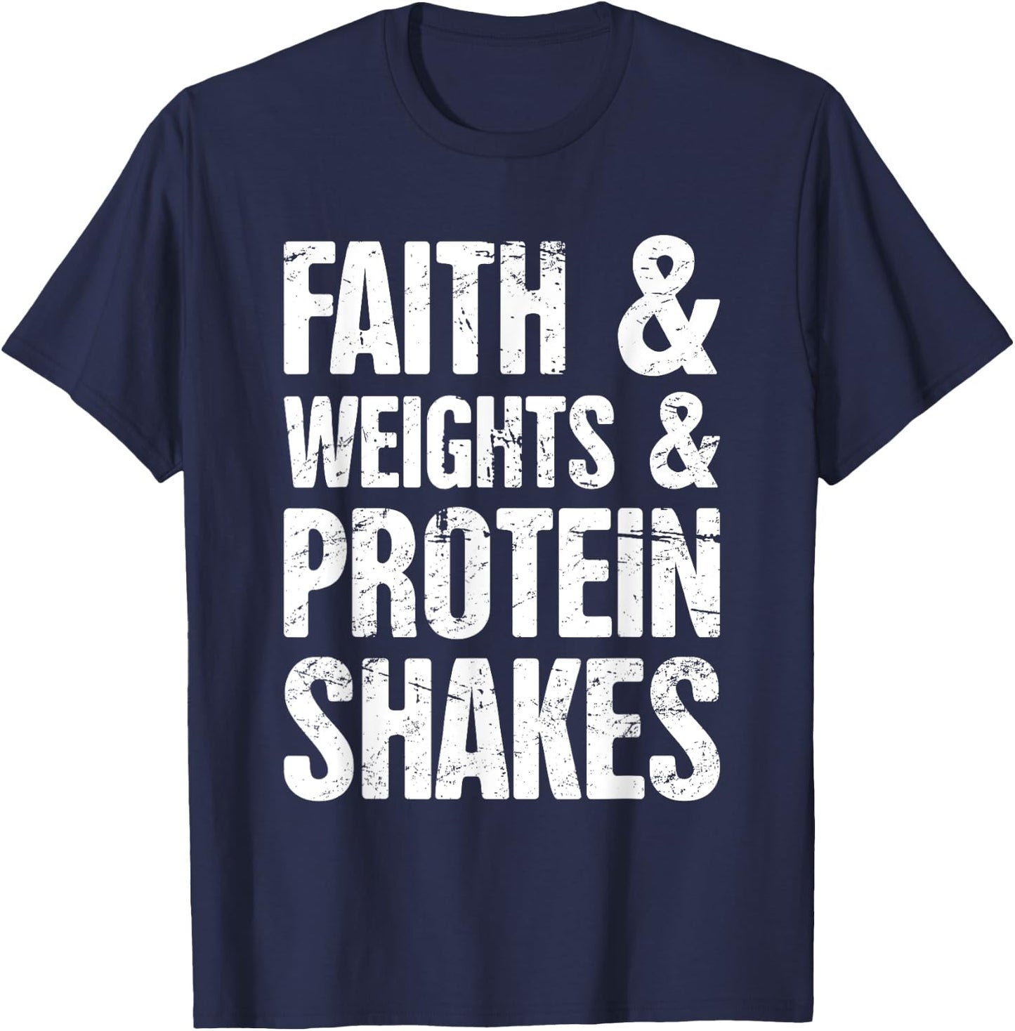 Faith - Funny Christian Athlete / Christian Workout T-Shirt - T-Shirt | Navy