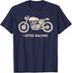 Cafe Racer Hand Drawn Motorcycle Design T-Shirt - T-Shirt | Navy