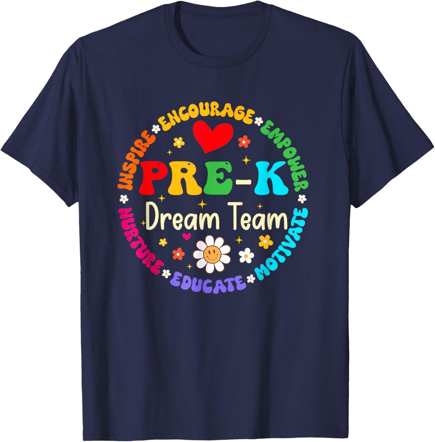 Back To School Pre K Dream Team Tour Teacher Students Kids T-Shirt - T-Shirt | Navy