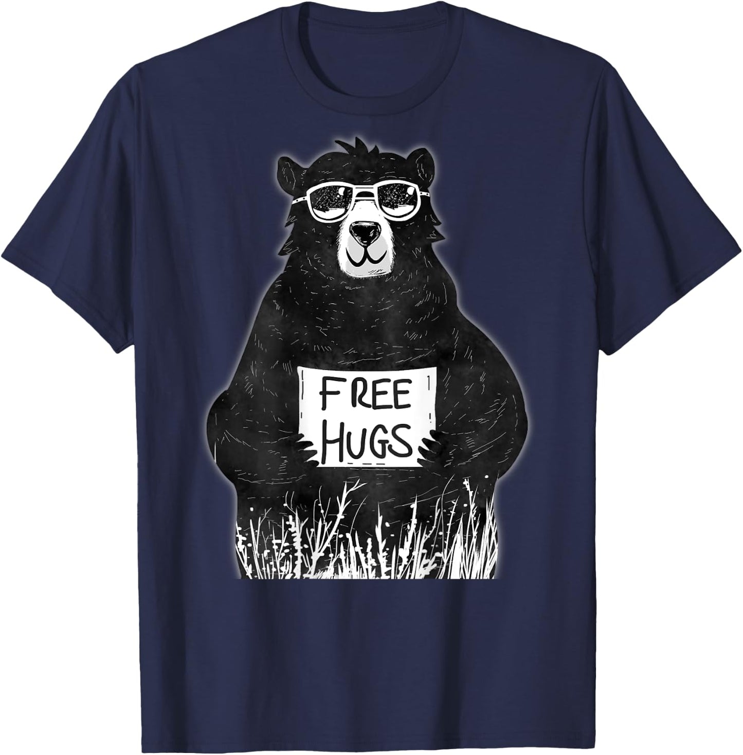 Free Hugs from Grizzly Bear T-Shirt - T-Shirt | Navy