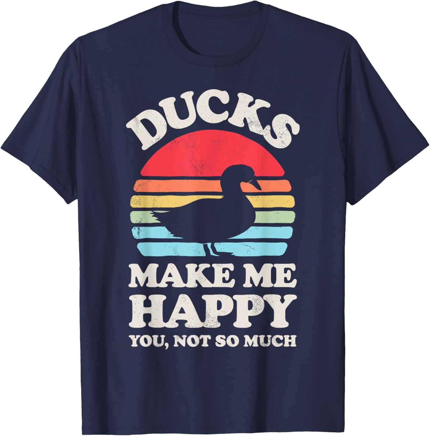 Ducks Make Me Happy Funny Duck Lover Farmer Farm Retro Men T-Shirt - T-Shirt | Navy