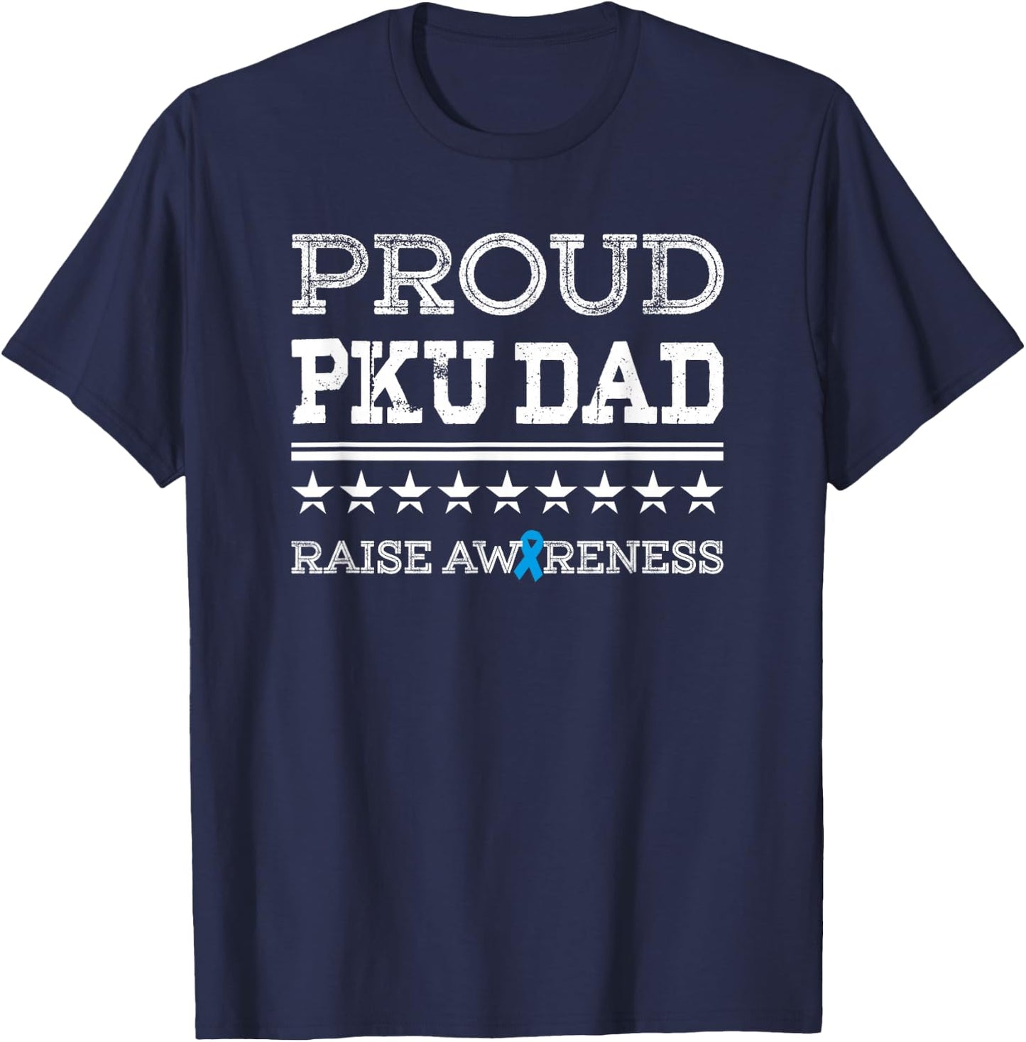 PKU Awareness Proud Dad Stars & Stripes T Shirt T-Shirt - T-Shirt | Navy