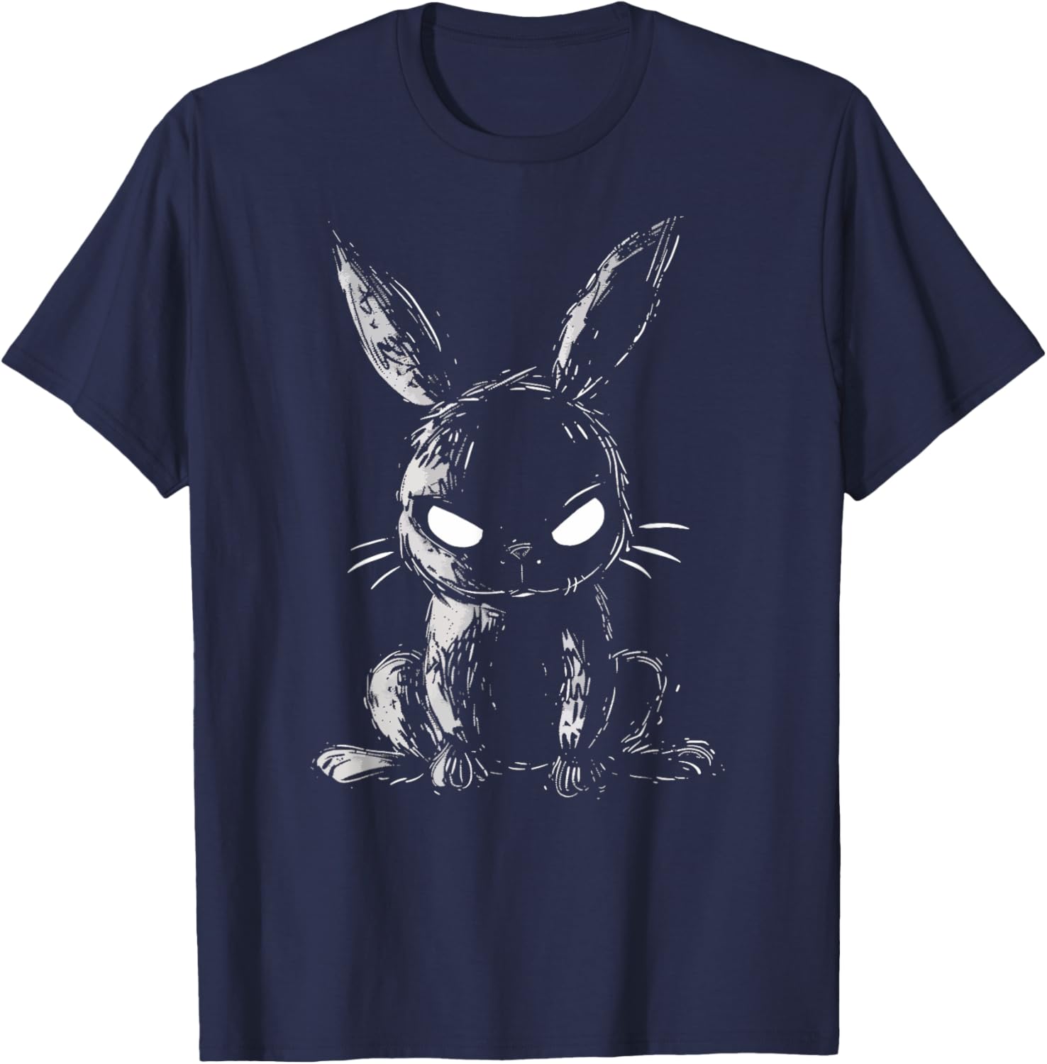Evil Bunny Angry Rabbit Alt Goth Grunge Horror Creepy Cute T-Shirt - T-Shirt | Navy
