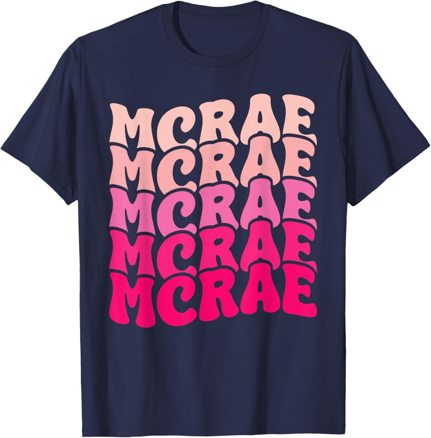 Personalized Name Mcrae I Love Mcrae 80's Groovy T-Shirt - T-Shirt | Navy