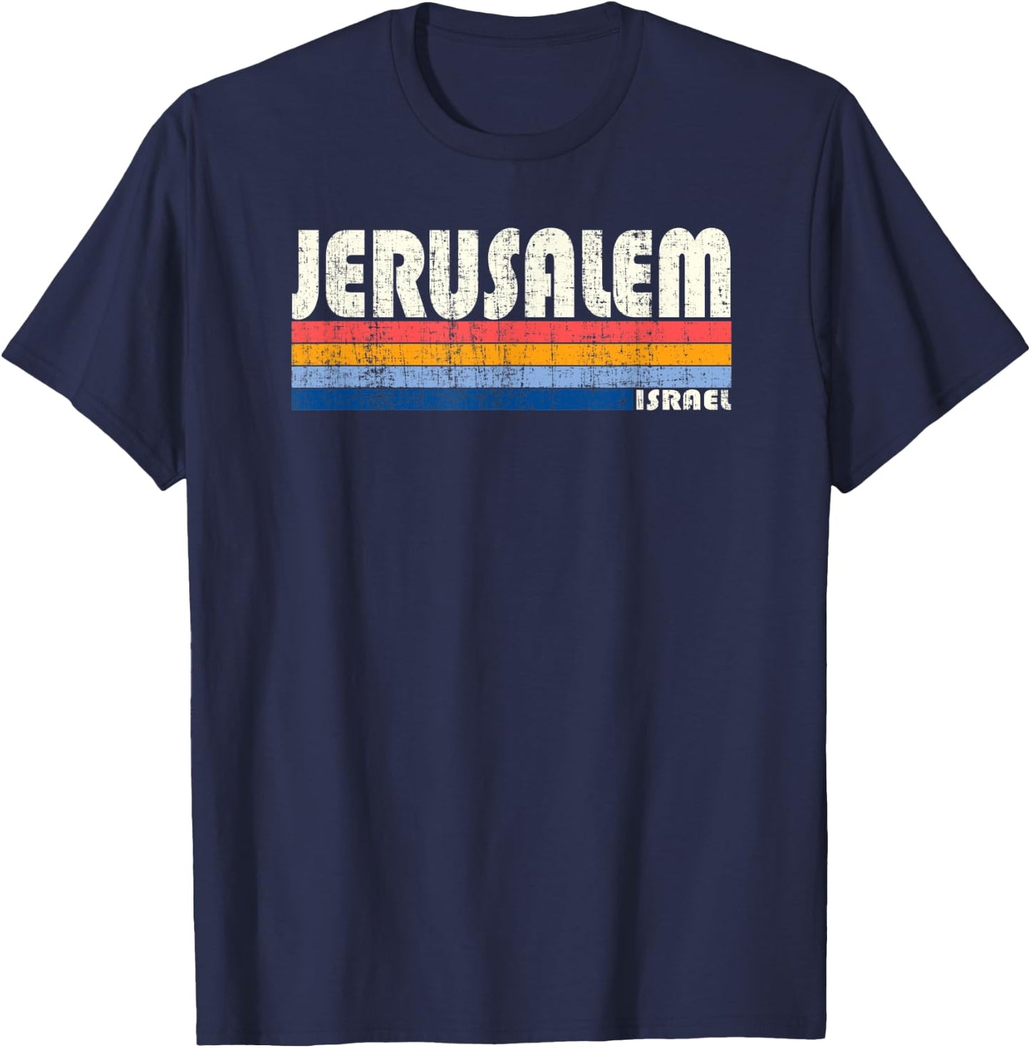 Vintage 70s Jerusalem, Israel T-Shirt - T-Shirt | Navy