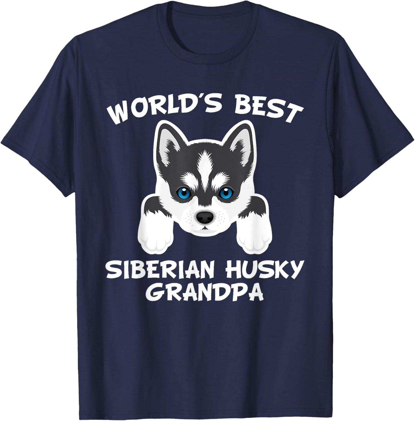 World's Best Siberian Husky Grandpa Dog Granddog Men T-Shirt - T-Shirt | Navy