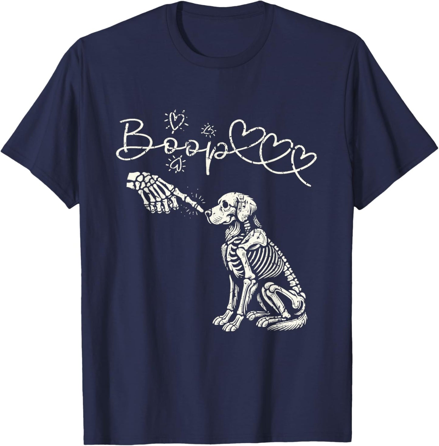 Skeleton Hand Boop Golden Retriever Dog Lover Women Kids T-Shirt - T-Shirt | Navy