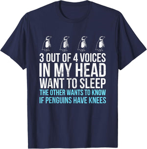 3 Out Of 4 Voices In My Head Want To Sleep - Funny T-Shirt - T-Shirt | Navy