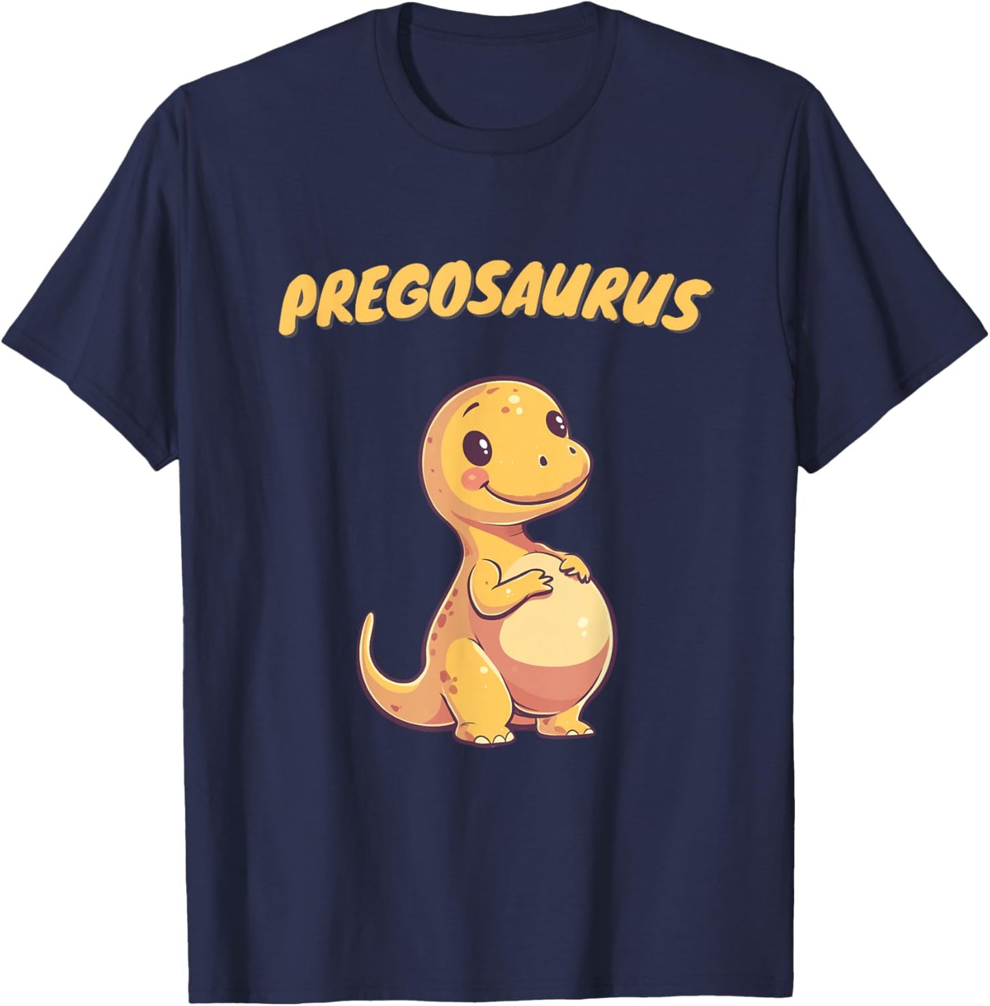 Pregosaurus Baby Ankündigung für Schwangere Dinosaurier T-Shirt - T-Shirt | Navy