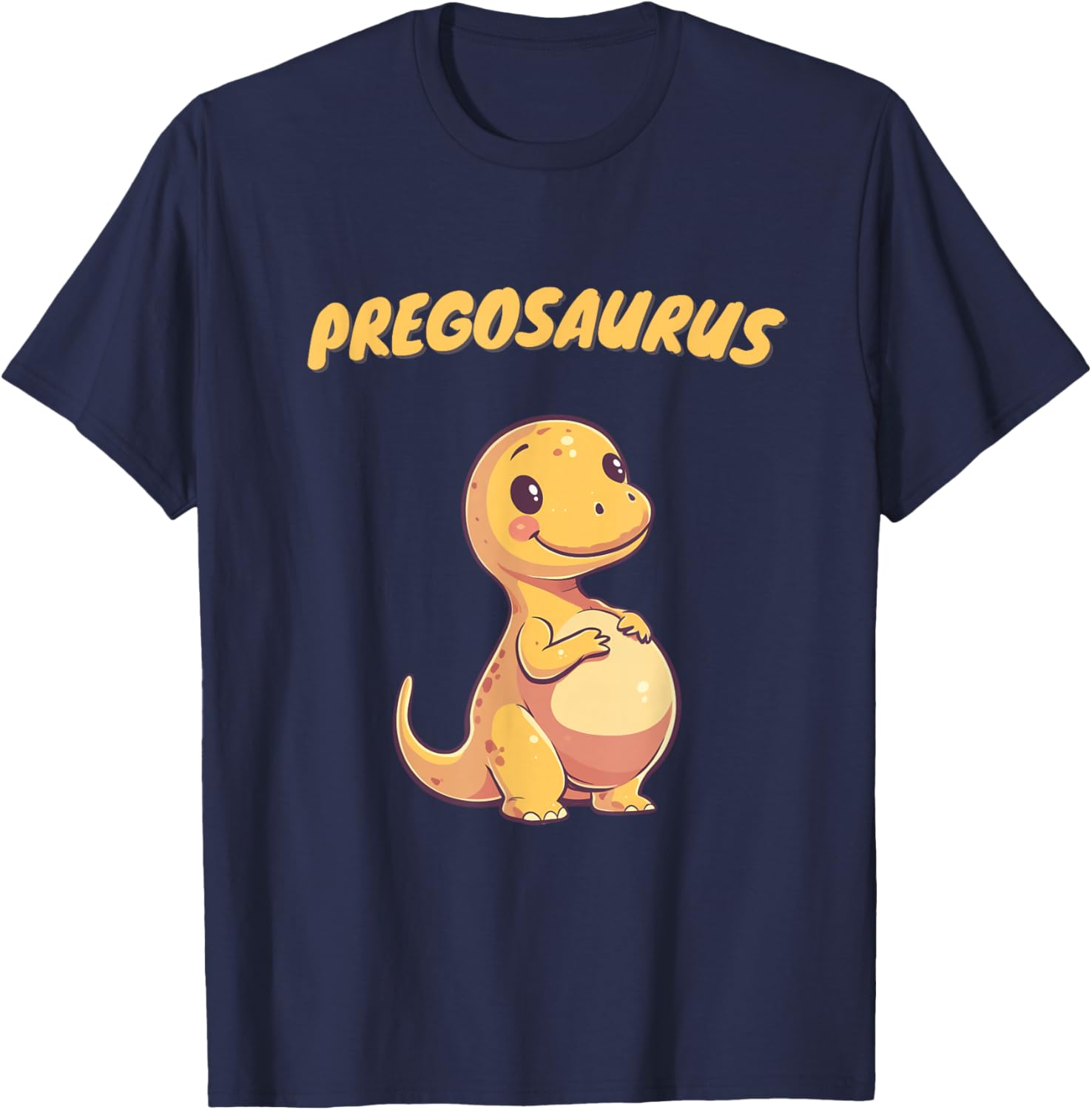 Pregosaurus Baby Ankündigung für Schwangere Dinosaurier T-Shirt - T-Shirt | Navy