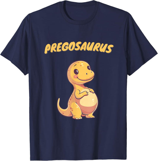 Pregosaurus Baby Ankündigung für Schwangere Dinosaurier T-Shirt - T-Shirt | Navy