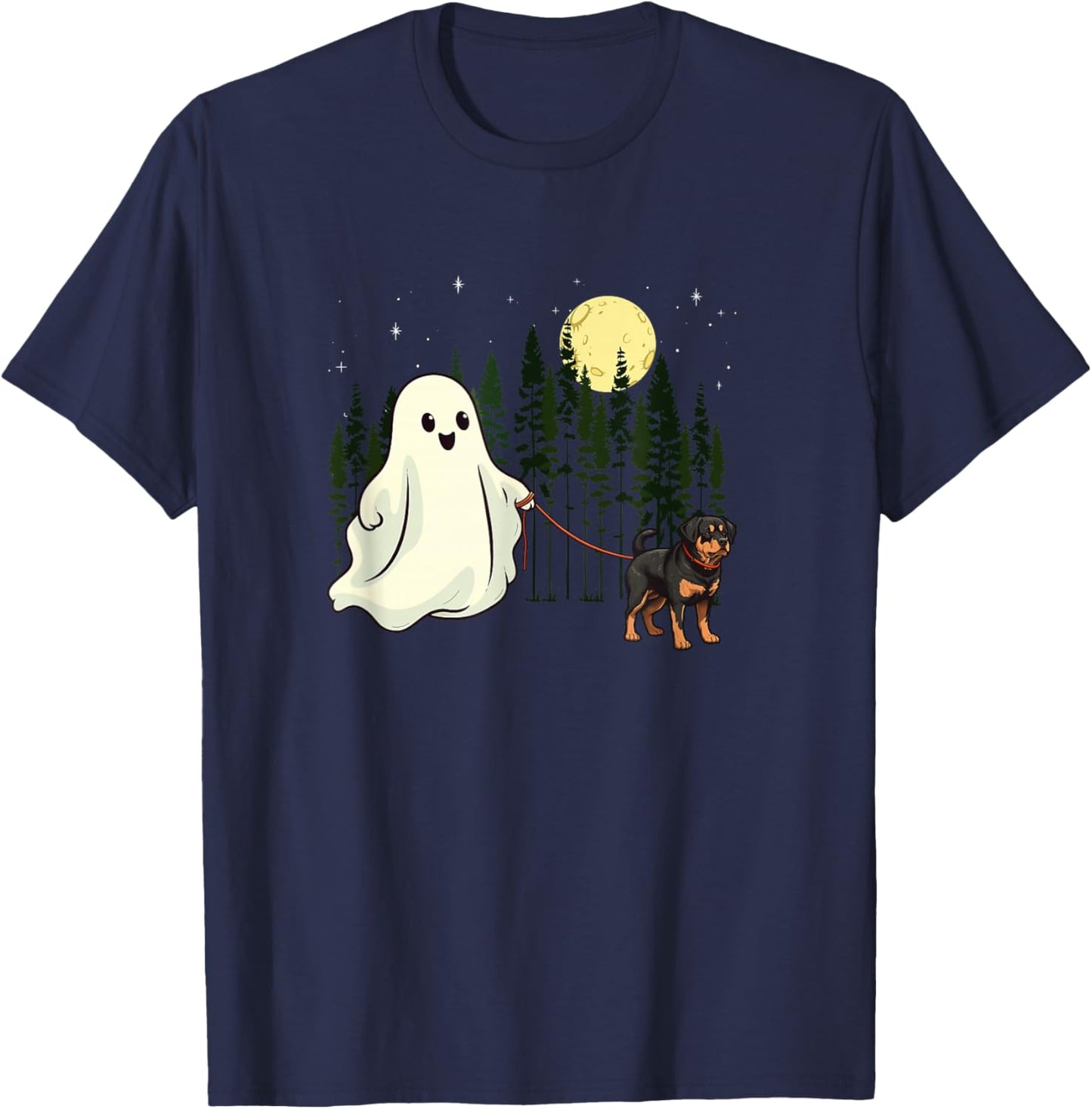 Rottweiler Walking Ghost Halloween Funny Kids Costume T-Shirt - T-Shirt | Navy