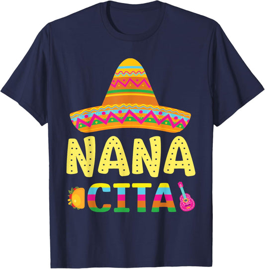 Taco Guitar Cinco De Mayo Day Nana Cita Grandma Son Daughter T-Shirt - T-Shirt | Navy