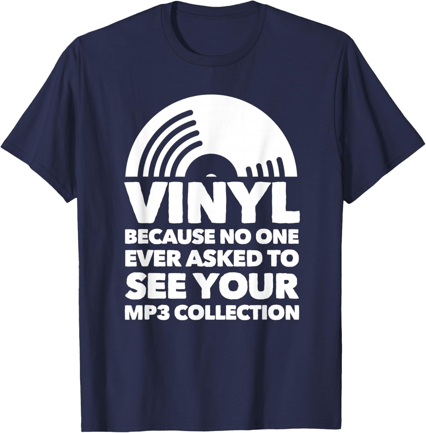 Vinyl LP Record - Vinyl Disc T-Shirt - T-Shirt | Navy