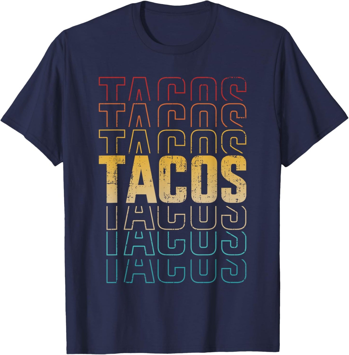 Funny retro vintage tacos for Taco Tuesday and Cinco de Mayo T-Shirt - T-Shirt | Navy