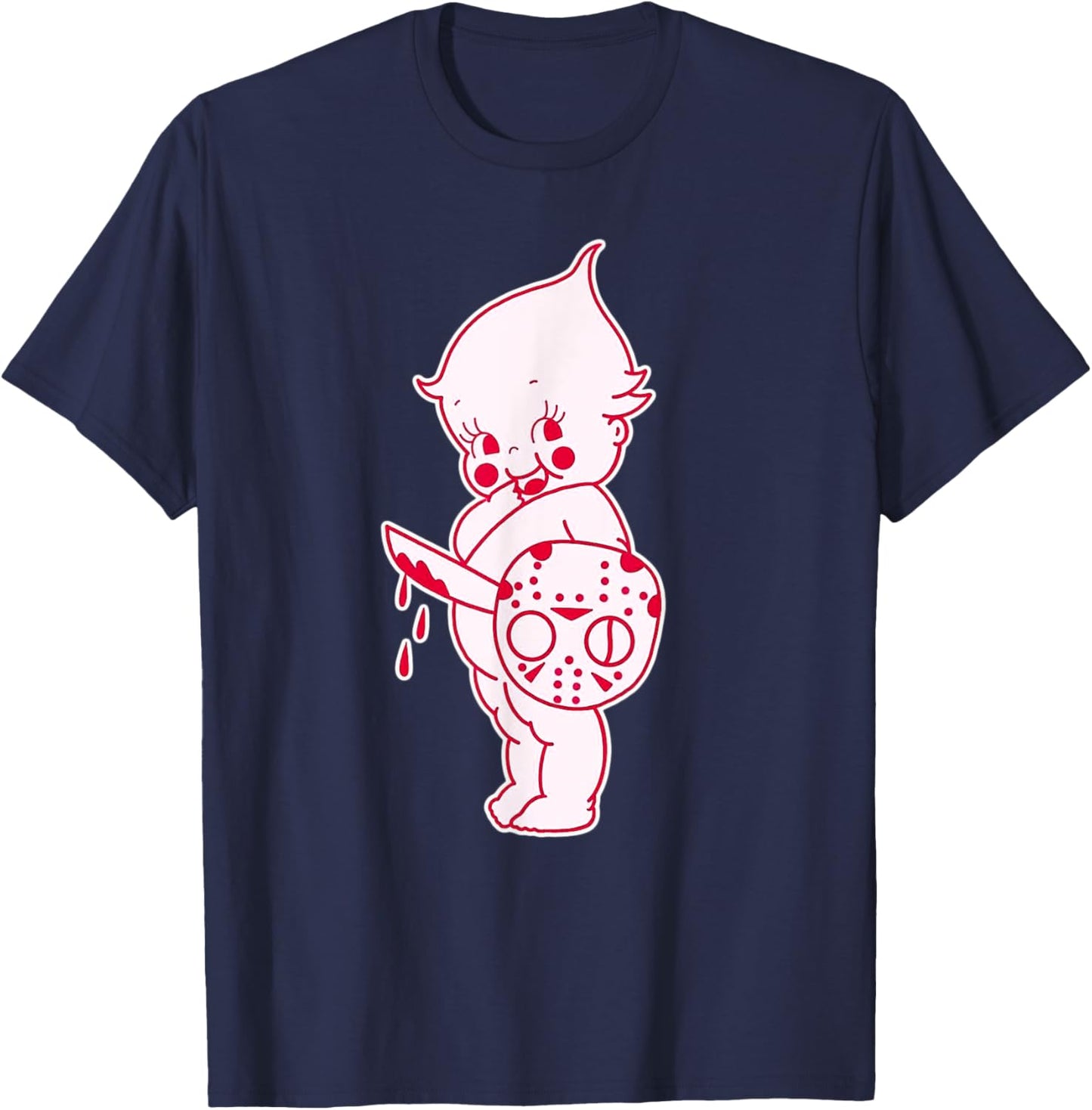 Kewpie Baby Horror Halloween Spooky Scary T-Shirt - T-Shirt | Navy