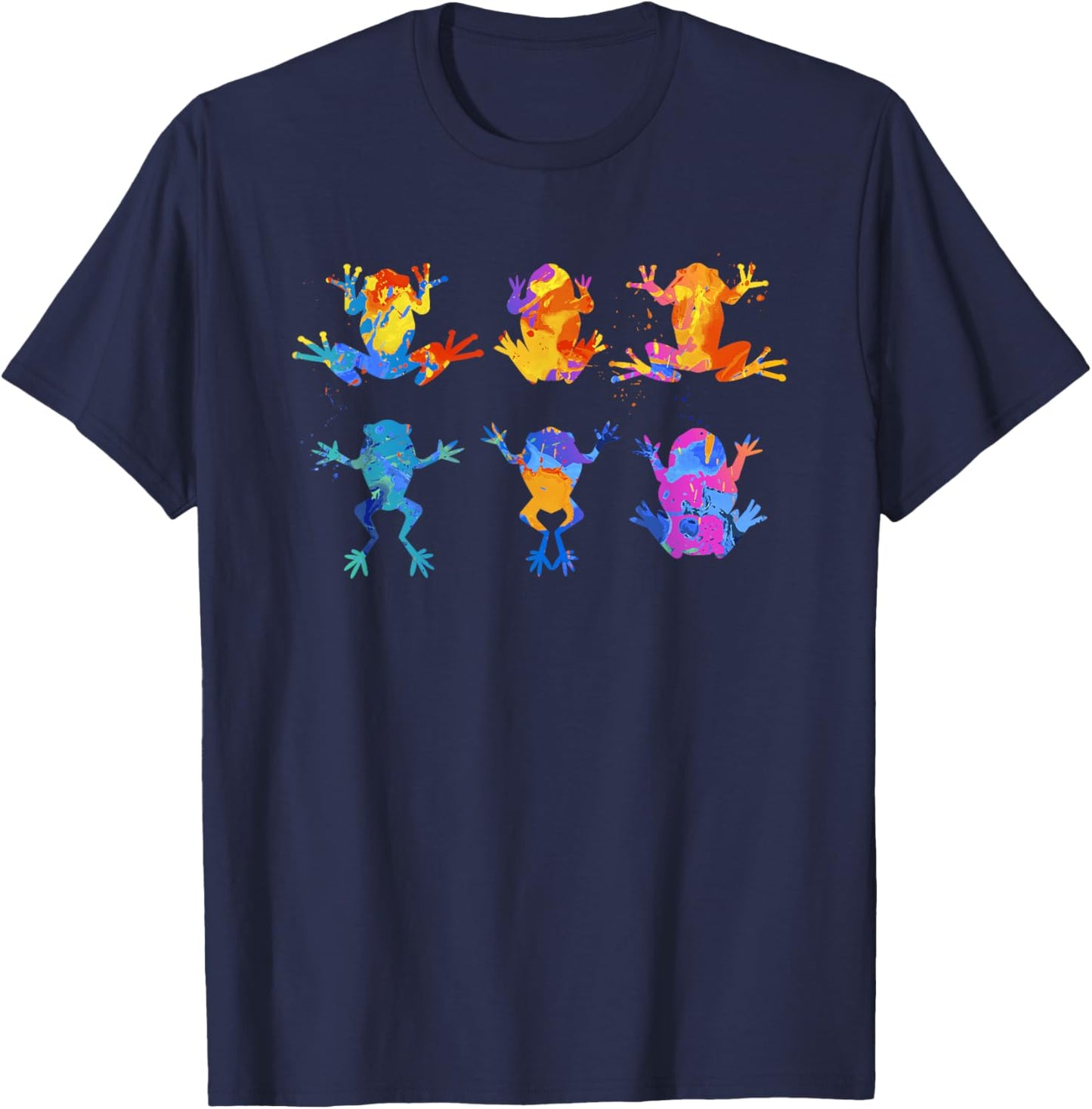 Frog Animal Graphic - Kids Cute Frog T-Shirt - T-Shirt | Navy