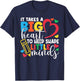 It Takes A Big Heart To Help Shape Little Minds Teacher Gift T-Shirt - T-Shirt | Navy