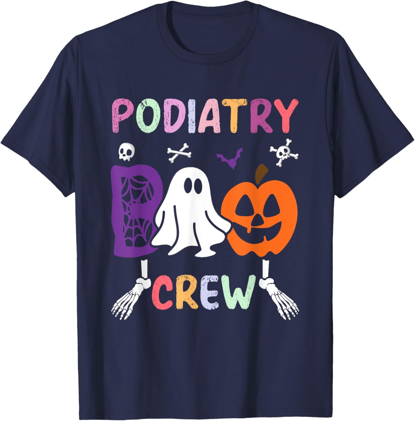 Podiatry Boo Crew Ghost Gift Halloween Spooky Costume T-Shirt - T-Shirt | Navy